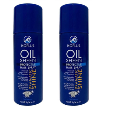 2 Isoplus Oil Sheen Protective Hair Spray Dramatic Shine 2 oz