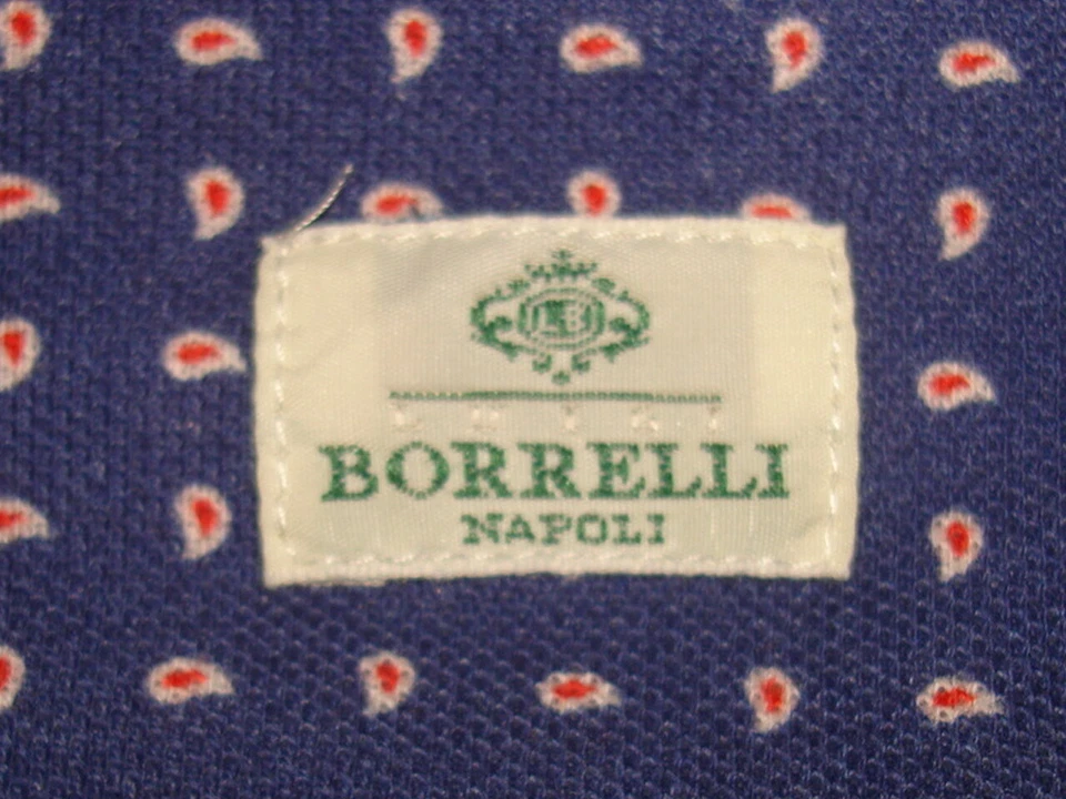 CAMISA POLO LUIGI BORRELLI NAPOLI ROXA COM MINI DESIGNS PAISLEY 100% ALGODÃO L/S M - Imagem 3 de 4