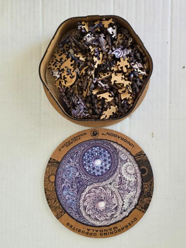 Mandala Overarching Opposites Figured Wooden Puzzle King Size 13” 350 pieces - Picture 3 of 17