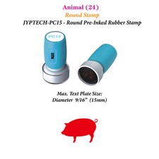 Animal 24 Round Teacher Stamp JYP PC15 Pre-Inked Rubber Stamp