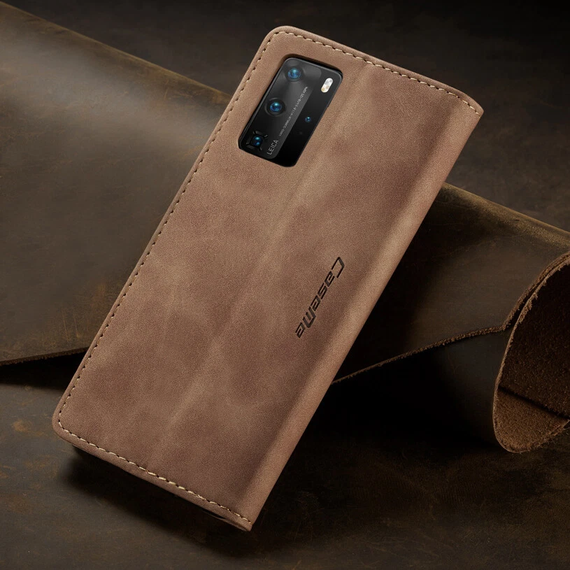 Magnetic Wallet Case Card Leather Flip Cover for Huawei P40/P30/P20 Lite/P50 Pro - Image 4 of 4