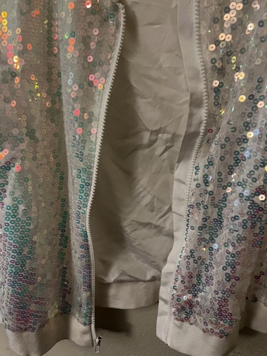 Disney Frozen II Girls Iridescent Sequin Zip Front Jacket Sz 14/16 - Picture 8 of 9