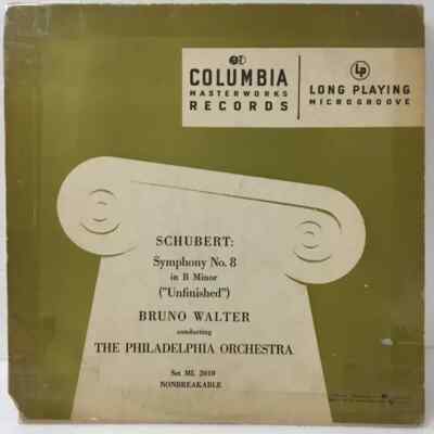 Schubert Symphony No. 8 in B Minor ''Unfinished'' MONO Vinyl Single 10inch