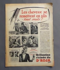 ANTIQUE ADVERT CLIPPING ADVERTISING AD 200917 / DR ROJA'S RICINATED BRILLIANTINE 