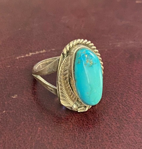 Vintage Sterling Silver Turquoise Ring Southwestern Size 7 ๐ - Picture 3 of 7