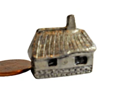 Subminiature Hollow 3/4 Inch Brass Metalware Irish Stone House Figurine Building
