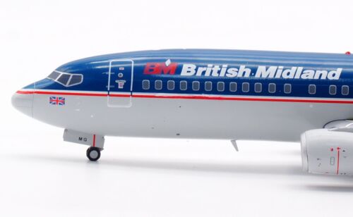 JC Wings 1:200 British Midland Airways Boeing B737-400 Diecast Jet Modelo G-OBMG - Imagen 8 de 13