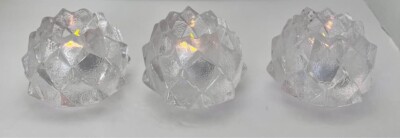 VTG set of 3 Orrefors Crystal ''Firefly'' Votive Candleholders