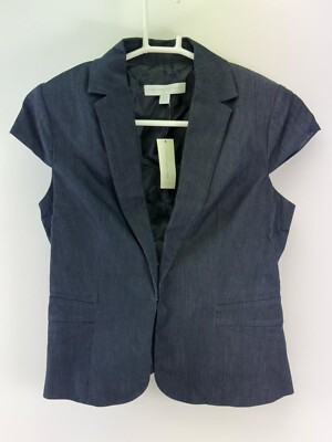 New York & Company Stretch Womens Sleeveless Career Blazer Jacket Size 4