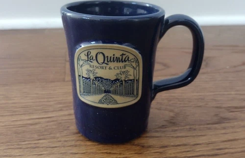 Vintage JOHN DENEEN POTTERY LA QUINTA RESORT AND GOLF CLUB COFFEE MUG CUP BLUE