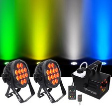  2 Chauvet DJ SlimPar Pro H USB D-Fi RGBAW UV LED Par Can Wash Lights Fogger