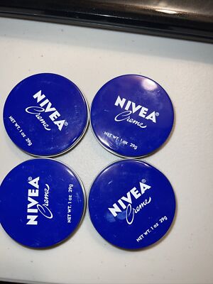 4Pack Nivea 1 oz Skin Cream Moisturizing Creme Travel Size Tin Cans New Sealed