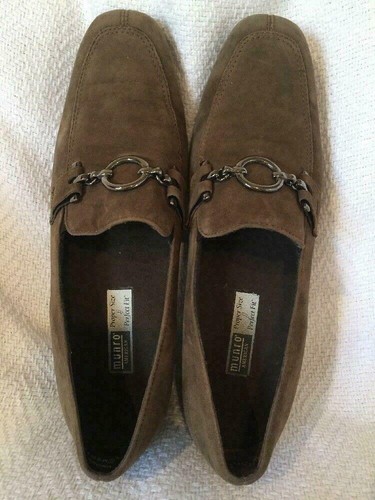Munro American Marrón Gamuza Tacón Caballo Mocasín Zapatos Mujer 7 M Delantal Informal - Imagen 6 de 10