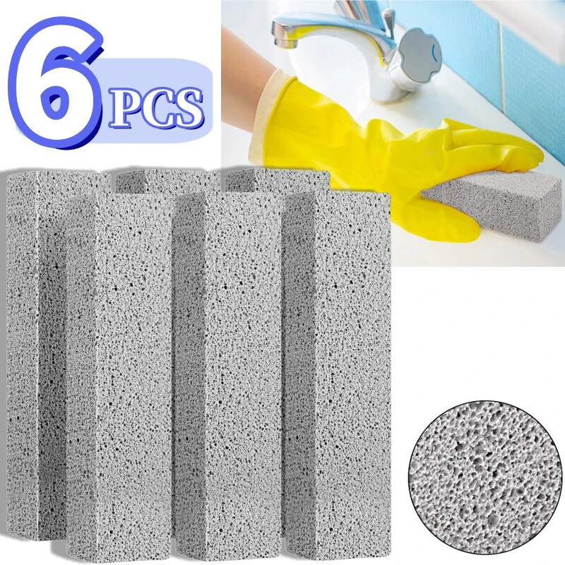 6PCS Pumice Stone Scrubber for Toilet Limescale Rust Stain Removal