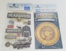 United States Marines 3D Scrapbook Stickers Military Paper House Scrapbooking