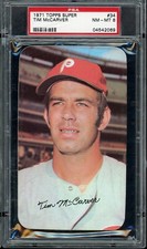 1971 Topps Super Baseball #34 Tim Mccarver PSA 8