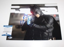 ACTOR CHRISTIAN BALE SIGNED BATMAN THE DARK KNIGHT RISES 11X14 PHOTO BECKETT COA