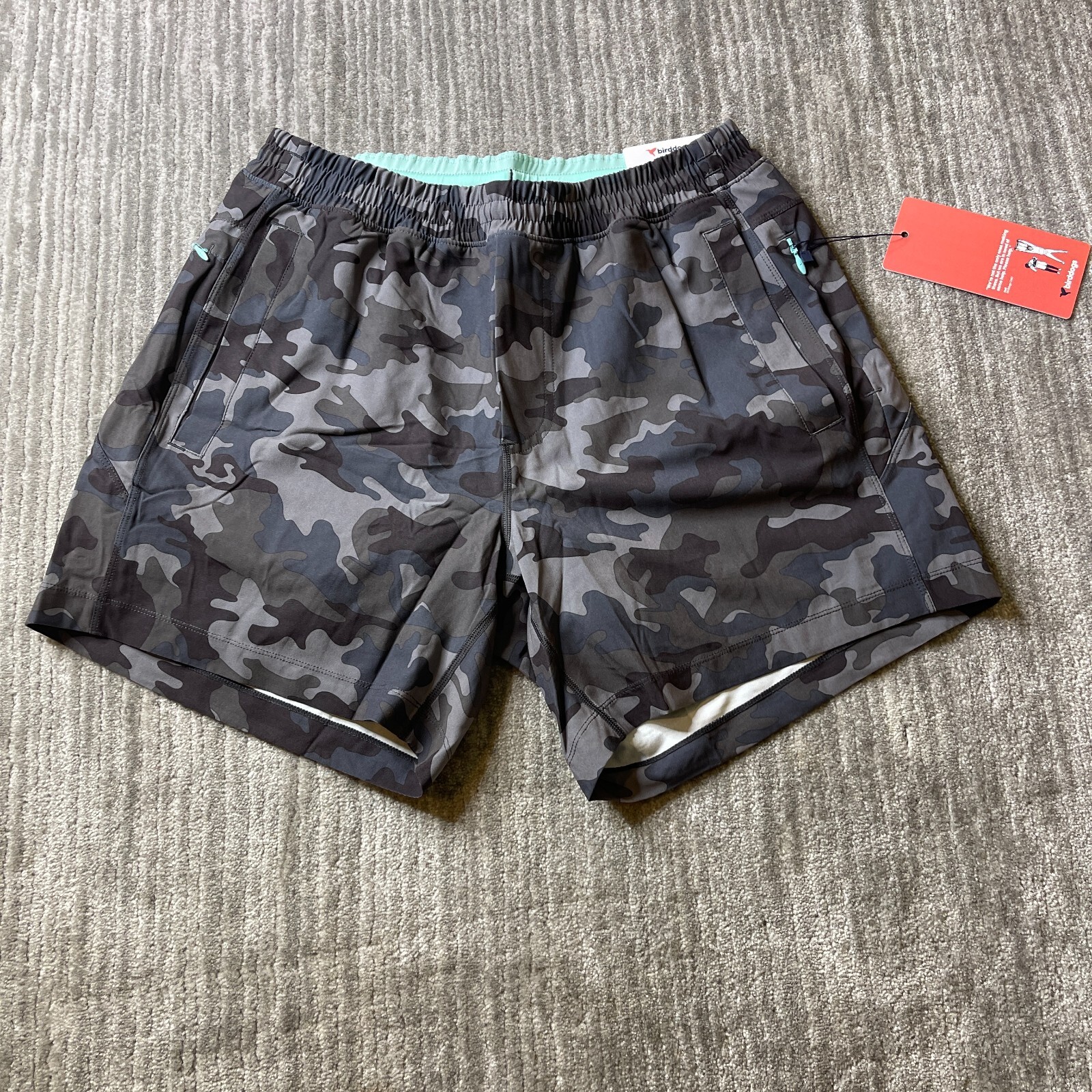 Birddogs Shorts Mens Medium Lined Boom For Your Boomstick Gray Camouflage 6”