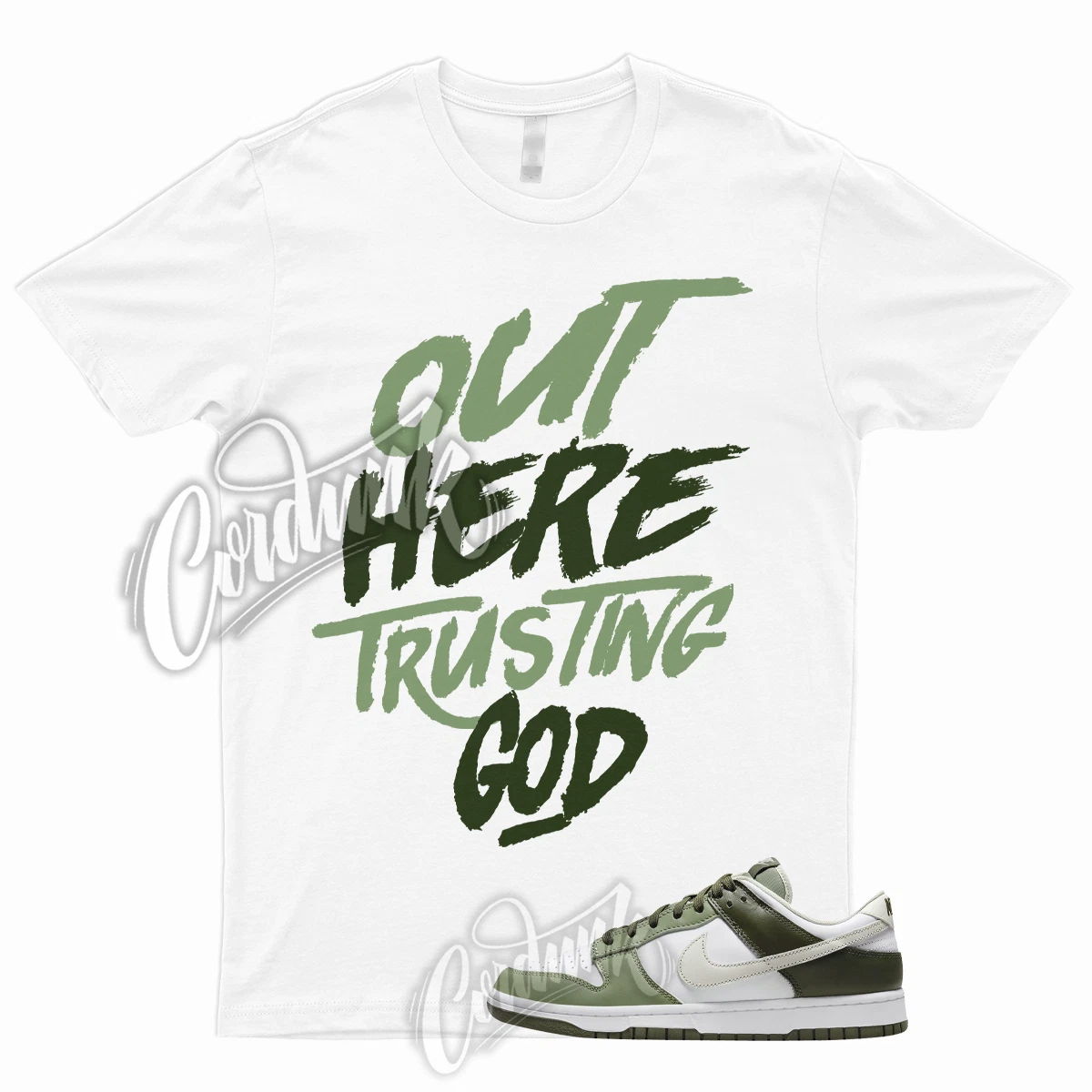 White and olive sales green nike shirt