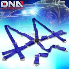 Universal 6-point 2 Blue Nylon Strap Harness Safety Camlock Racing Seat Belt
