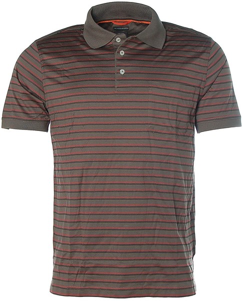 Kitaro Kurzarm Shirt Poloshirt Polokragen Streifen M Dark Mauve Neu X4523-image