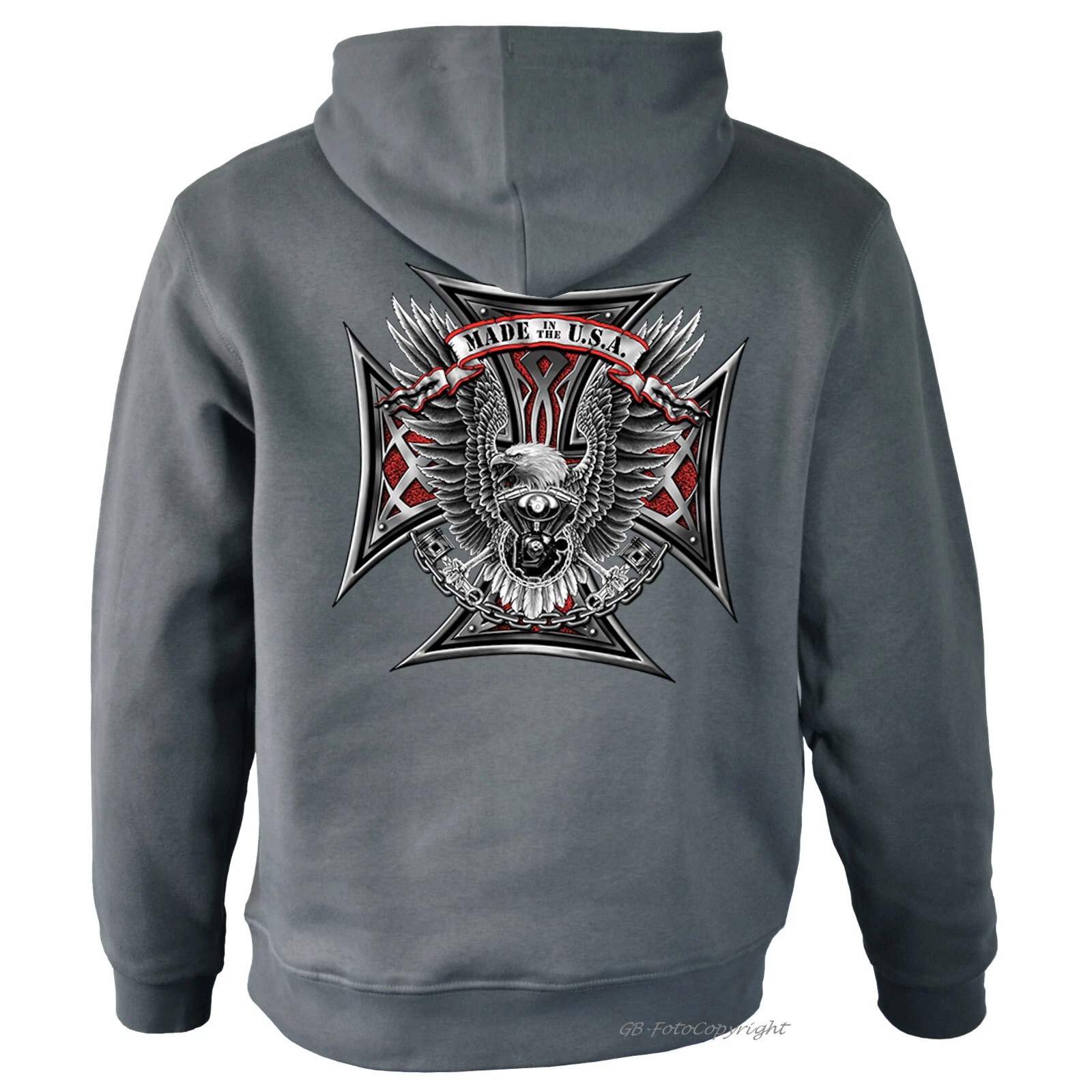 SACAI Chopper felpa con cappuccio aquila biker USA motto motto moto custom *4018