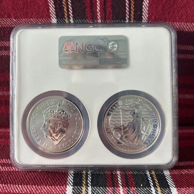 🇬🇧2 Coins - Silver - Britannia & King Charles III Coronation