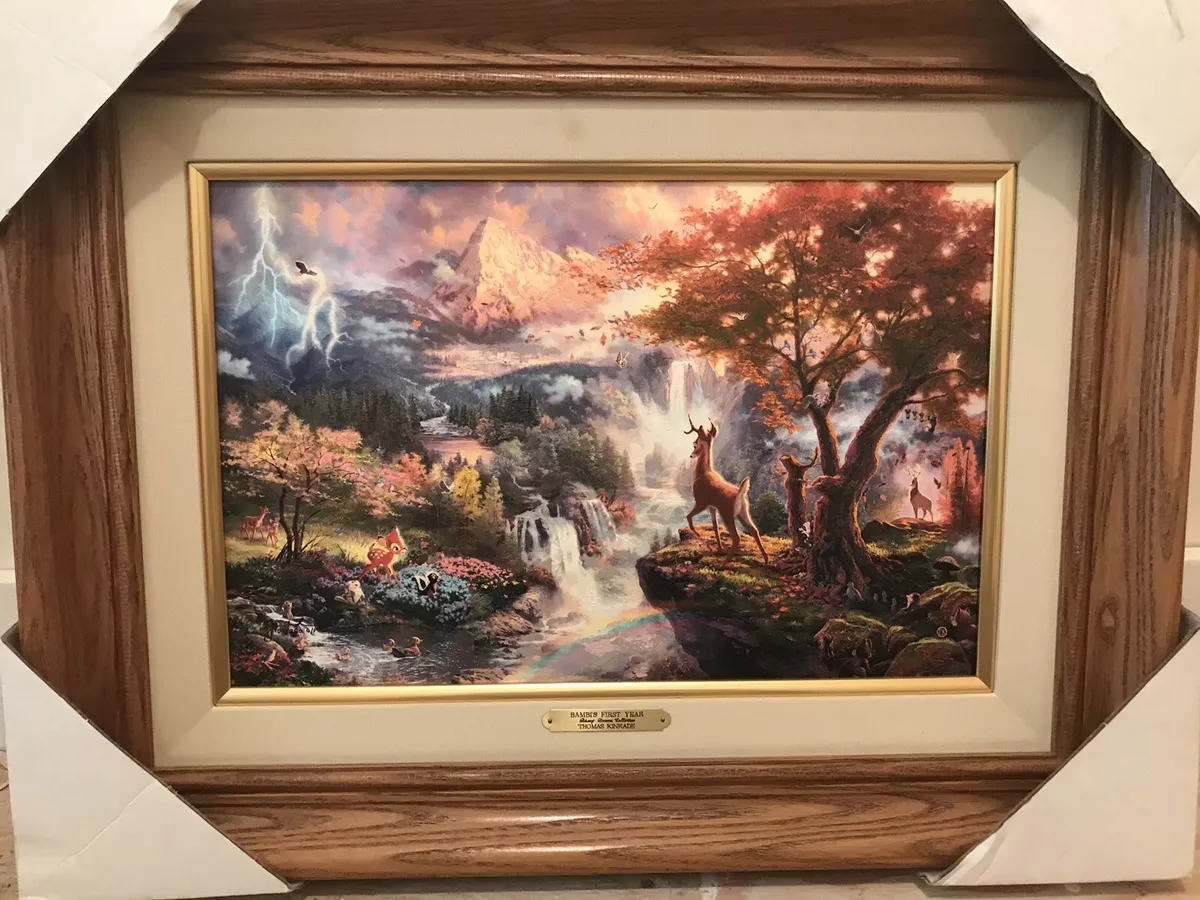 Thomas Kinkade Bambi s First Year G P 12x18 Canvas