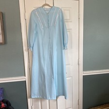 VTG Gossatd Artemis Pale Blue Robe Housecoat Poly Knit Small