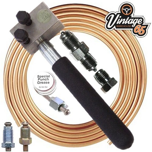 Flaring Tool 1/4" SAE Male Female Flare + Copper Brake Pipe Fuel Line 1