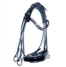 FSS ROLLED Anatomical Padded CROWN CUT AWAY Bridle Crystal Bling Curve Browband