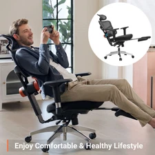 Upgraded High Back Ergonomic Office Chair with Footrest &Tiltable Lumbar Support