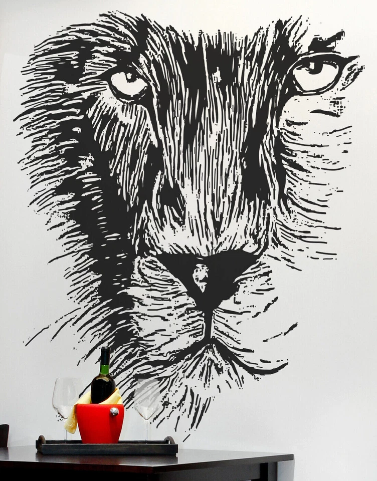 Adesivo de parede Lion. Arte de parede/decoração de escritório em casa para quarto infantil. #OS_AA541 - Imagem 2 de 4