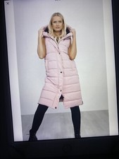 Rising Longline Hoodied Dusky Pink Body Warmer Gilet Size S