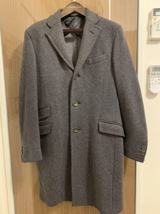 Boglioli Dover Chester Coat Tailored Jacket Tweed Gray Wool Men Size L Japan