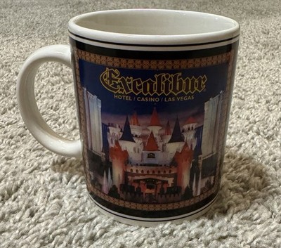 Vintage Excalibur golden Las Vegas Coffee Cup Mug Souvenir Gamble Travel Logo