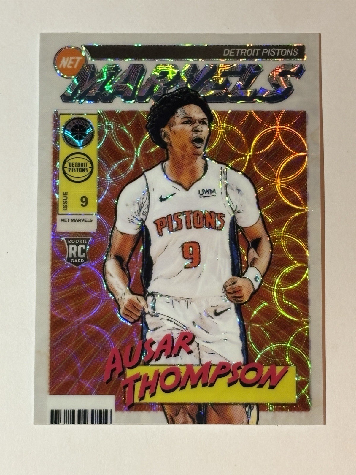 Ausar Thompson RC 2023-24 Panini Hoops Net Marvels Premium Stock Rookie Pistons