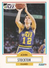 1990-91 Fleer JOHN STOCKTON card #189 Utah Jazz. nice clean card