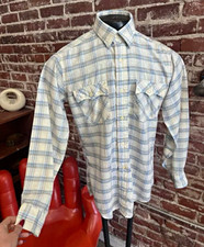 80s Vintage Levi's Men's Plaid Long Sleeve Western Button-Up Shirt 37 Chest