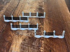 Village Wrought Iron Fence Set  4 Pieces Enameled Metal Miniature Garden Decor R