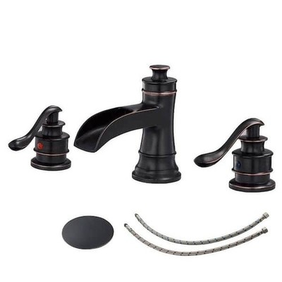 Matrix 2 Handle Widespread Waterfall Bathroom Faucet Bronze A-96556-ORB-S-2