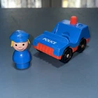 Vintage 1980's ~ Fisher Price Little People Police Car & Policewoman Figure