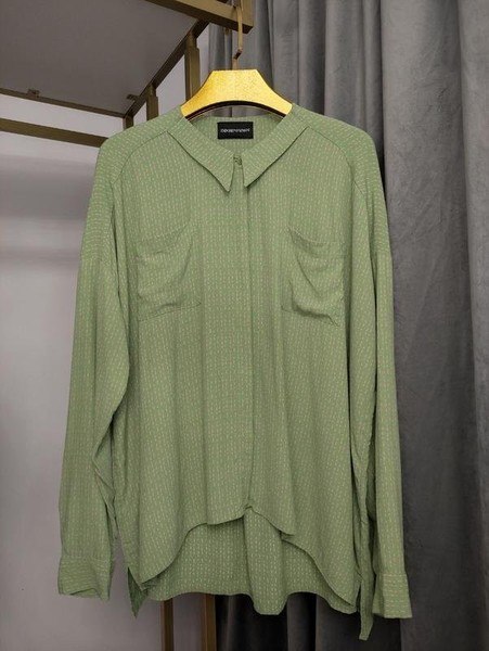 Women Emporio Armani Shirt Green Viscose 36 #7MN8
