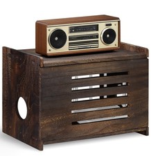 Wooden Router Storage Box Large with Cable Management, Modern Router Shelf, P...