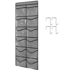 Clear Crystal 1 Pack 12Pockets Large Hanging Shoe Organizer Over The Door Sho...
