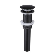 KES Bathroom Sink Drain Without Overflow Vessel Big Popup Cap, Matte Black