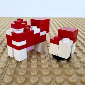 LEGO Minecraft: Large + Small Mooshroom, minecow02b, 21129, MUSHROOM ISLAND 2017