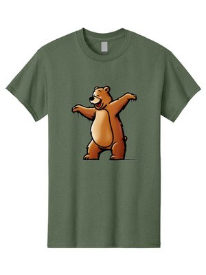 Dancing-Bear-2 Mens Graphic Tee, 100% Cotton, Casual Summer Wear