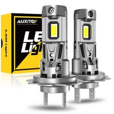 2X AUXITO H7 LED Headlight Bulb Kit High Low Beam 6500K Super White 22000LM 120W