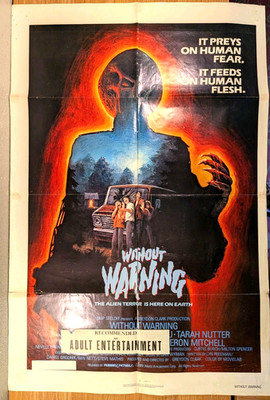 Vintage 1979 ''WITHOUT WARNING'' Horror MOVIE POSTER LARGE 42'' x 28'' WOW